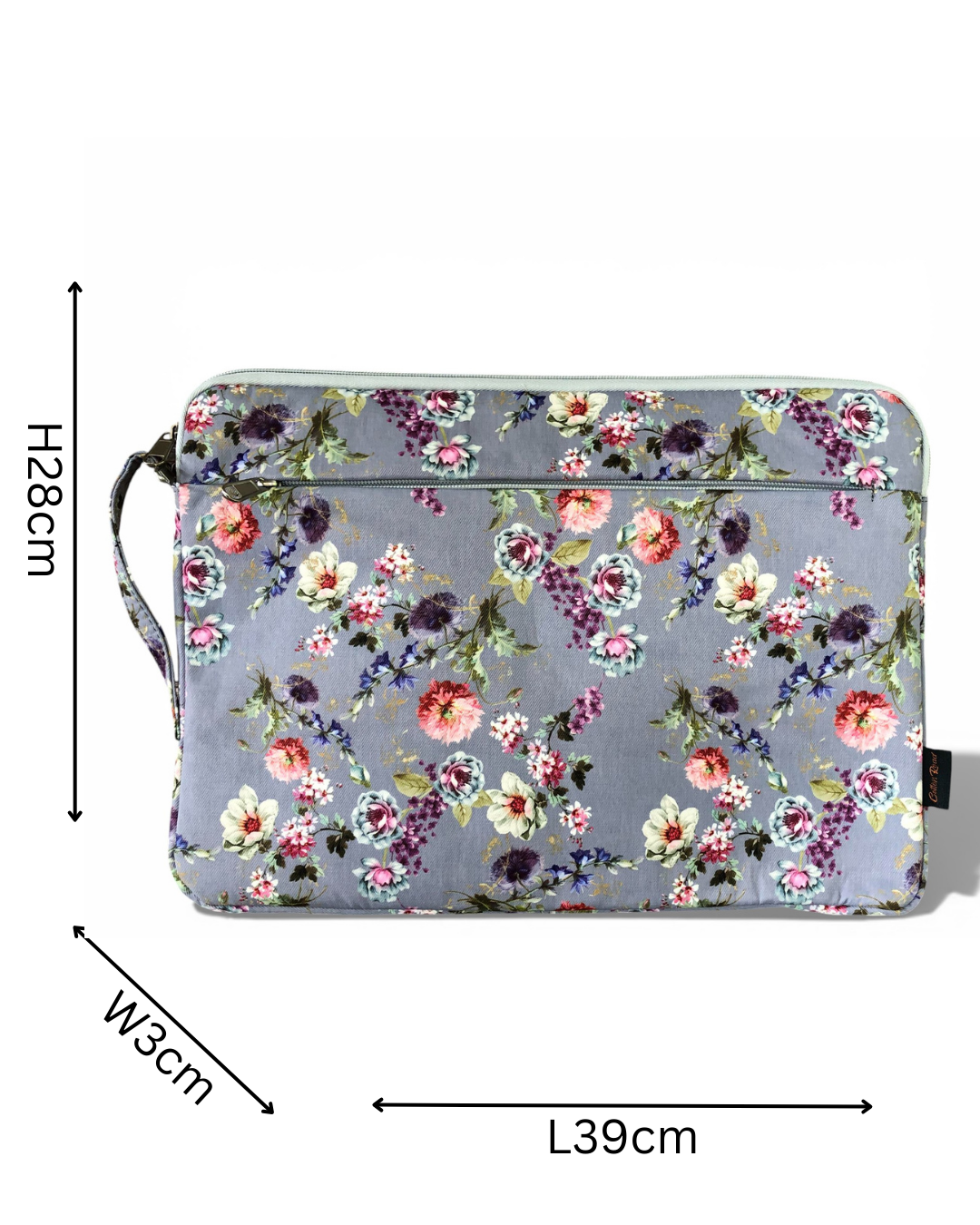 Cotton Road grey canvas laptop sleeve sized 