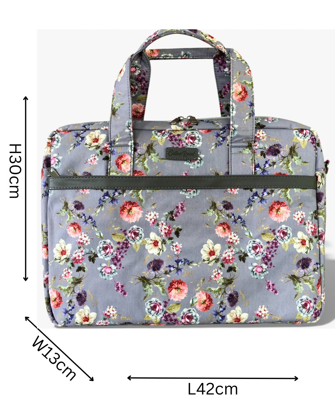 Cotton Road grey canvas laptop bag sized