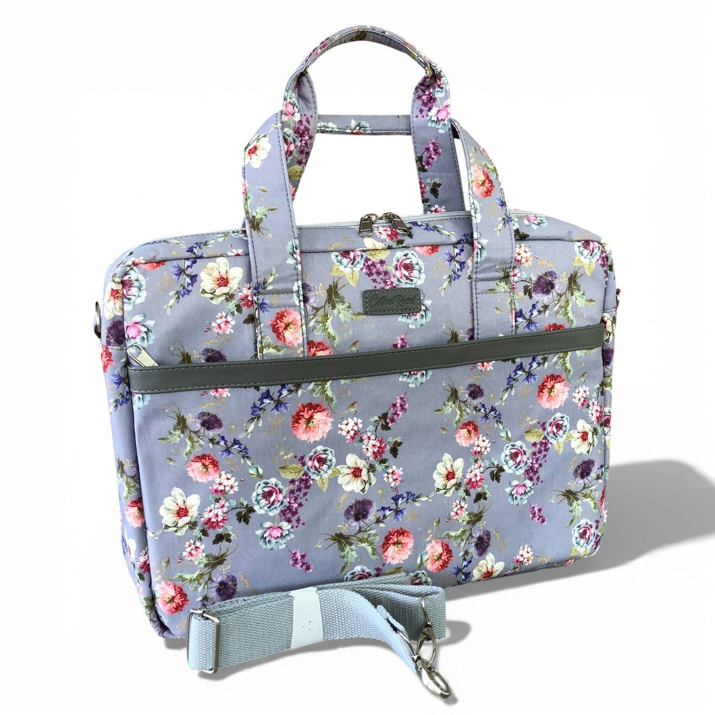 Cotton Road grey canvas laptop bag with sling 