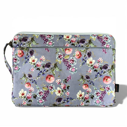 Cotton Road grey canvas laptop sleeve front view