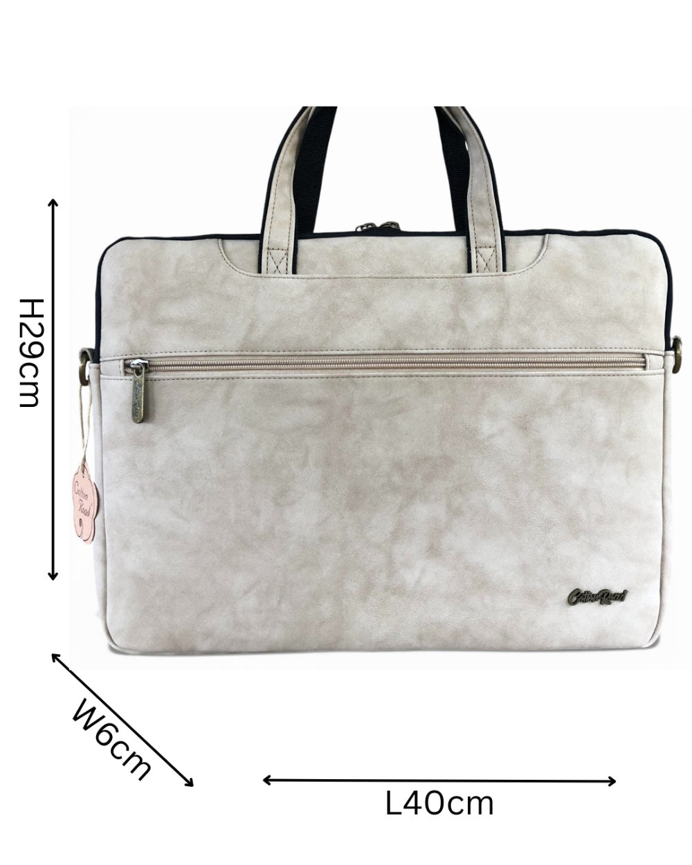 Cotton Road Laptop Bag: KHAKI PU Leather 15'6 Padded Laptop Bag / Carry Sleeve