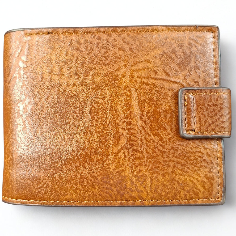 Cotton Road Men's Wallet: KHAKI /TAN WALLET WITH CLIP BACK