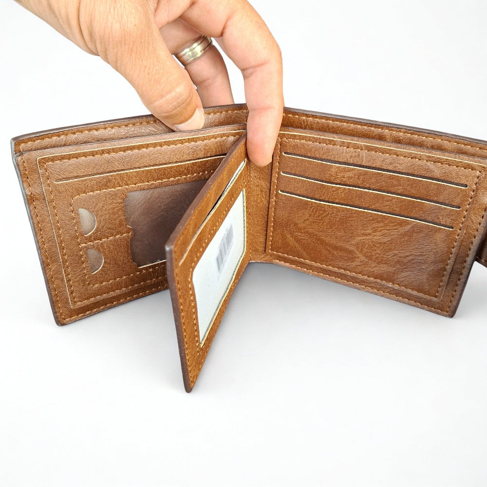 Cotton Road Men's Wallet: KHAKI /TAN WALLET WITH CLIP