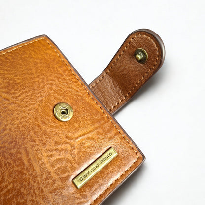 Cotton Road Men's Wallet: KHAKI /TAN WALLET WITH CLIP OPEN