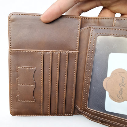 Cotton Road Passport Holder: BROWN PU Leather Passport Holder