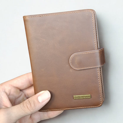 Cotton Road Passport Holder: BROWN PU Leather Passport Holder