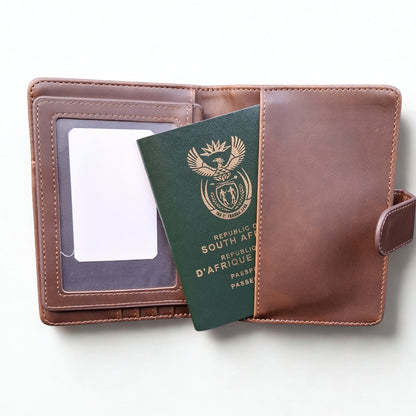 Cotton Road Passport Holder: BROWN PU Leather Passport Holder