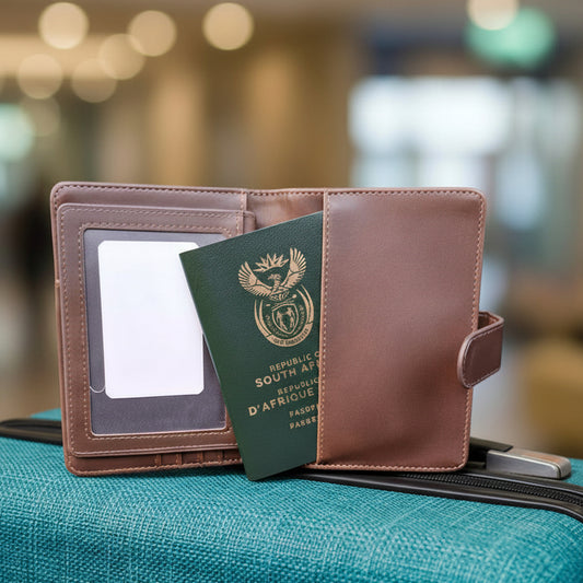 Cotton Road Passport Holder: BROWN PU Leather Passport Holder