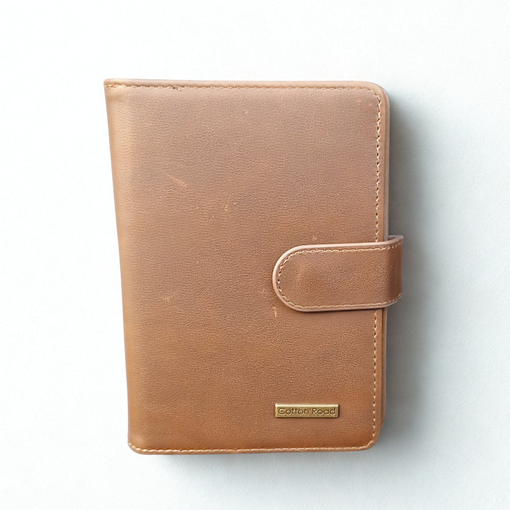 Cotton Road Passport Holder: BROWN PU Leather Passport Holder