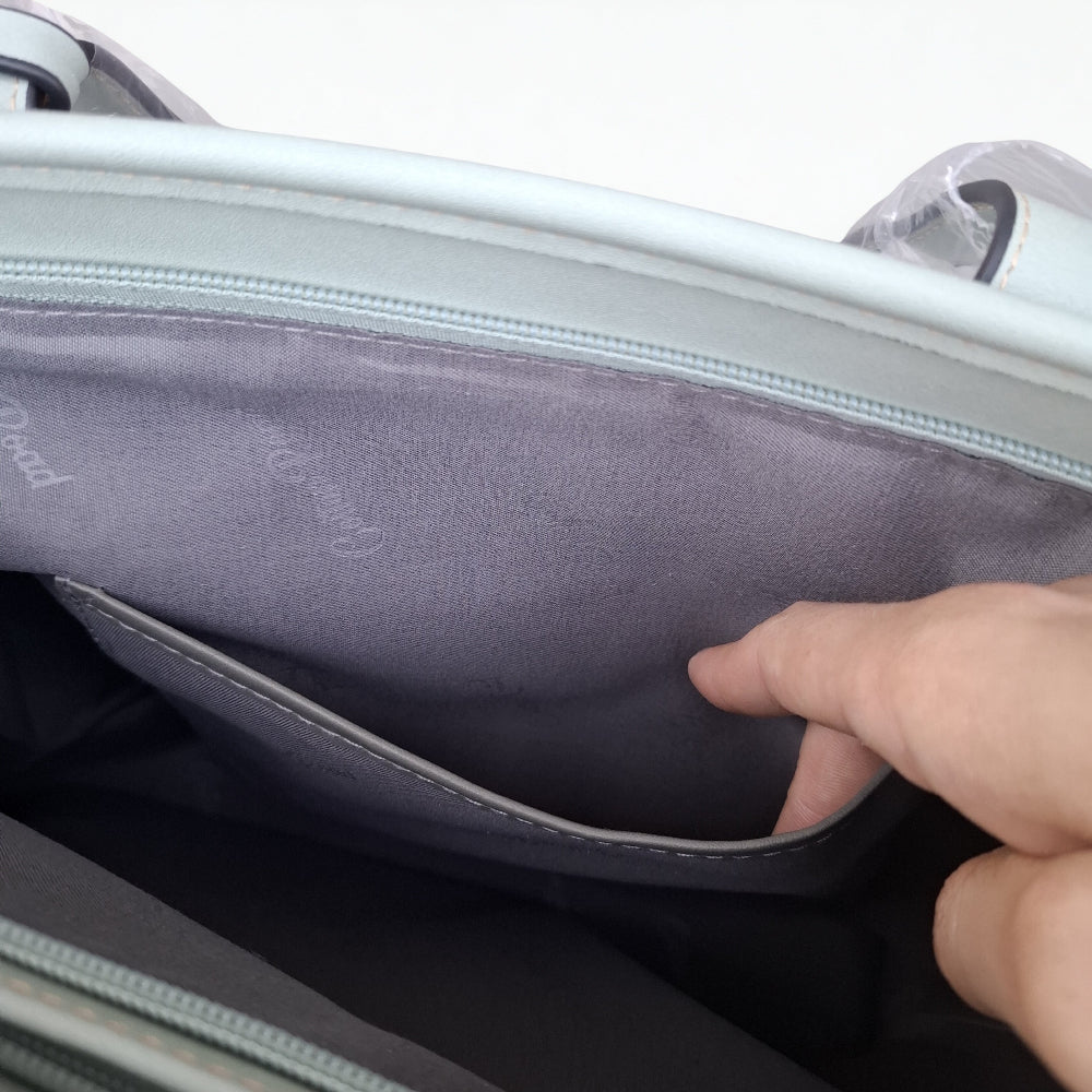 Cotton Road Shopper Bag: LARGE GREEN FLORAL PU Leather Tote Bag with COUCHETTE