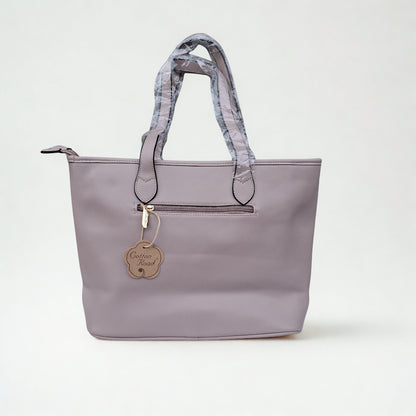 Cotton Road Shopper Bag: LARGE PINK FLORAL PU Leather Tote Bag with couchette