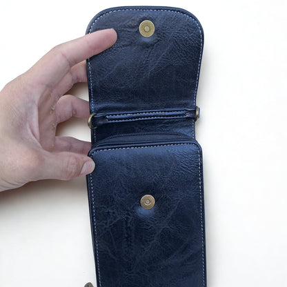 Cotton Road Sling Bag: BLACK PU Leather Mini Sling Bag