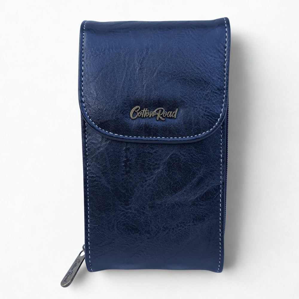 Cotton Road Sling Bag: BLACK PU Leather Mini Sling Bag