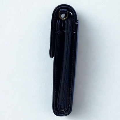 Cotton Road Sling Bag: BLACK PU Leather Mini Sling Bag