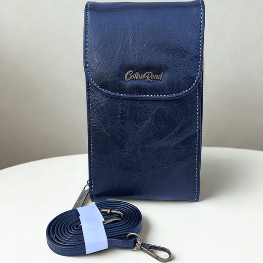 Cotton Road Sling Bag: BLACK PU Leather Mini Sling Bag