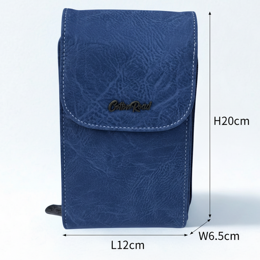 Cotton Road Sling Bag: BLUE PU Leather Mini Sling Bag