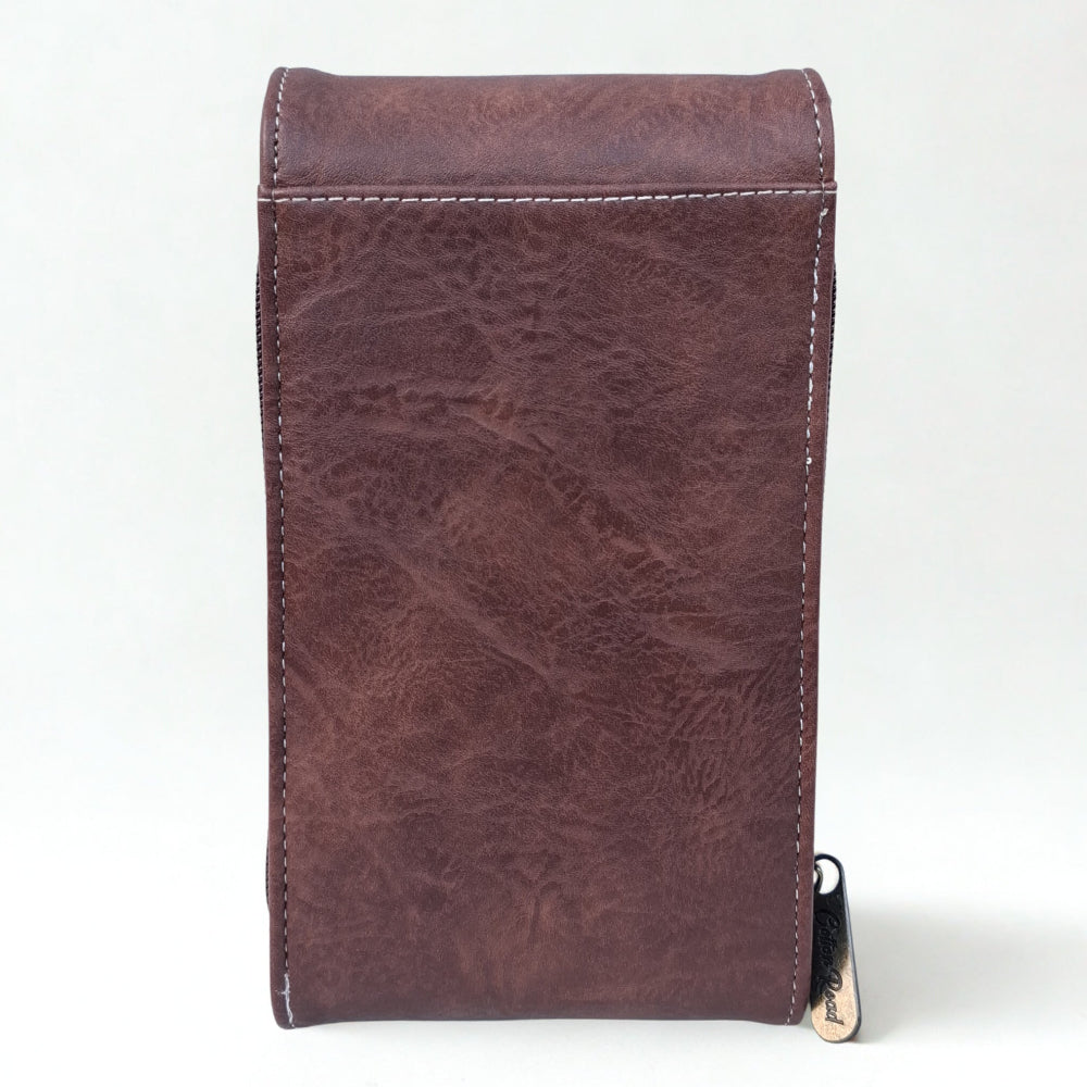 Cotton Road Sling Bag: BROWN PU Leather Mini Sling Bag