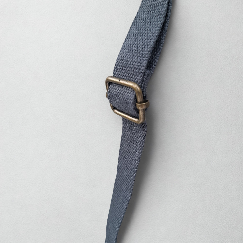 Cotton Road Sling Bag: GREY Canvas Mini Sling Bag with FLOWERS