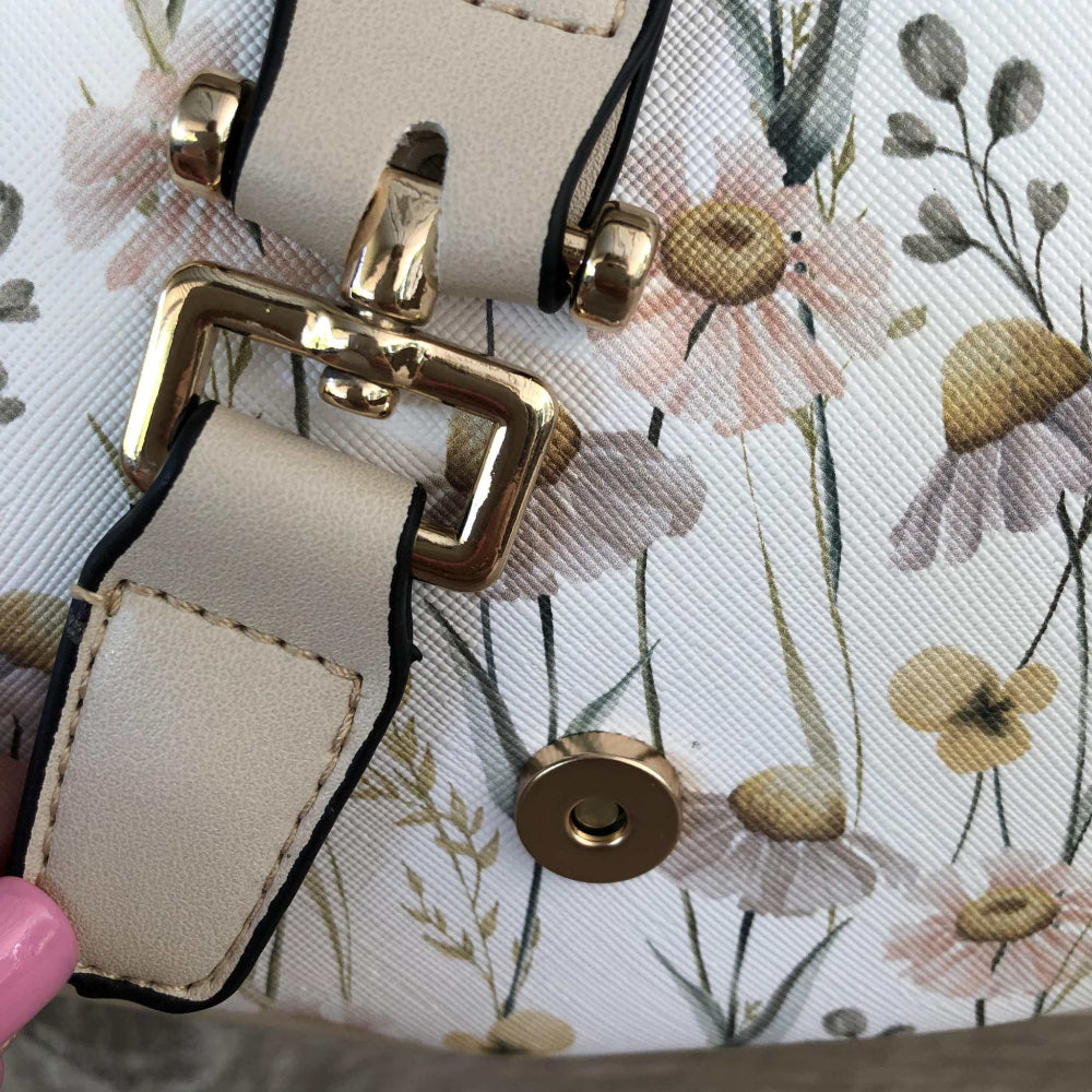 Cotton Road PU leather sling bag close up view