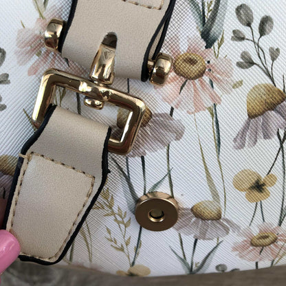 Cotton Road PU leather sling bag close up view