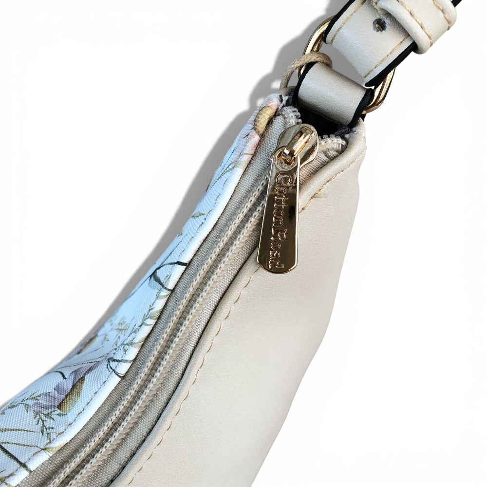 Cotton Road PU leather sling bag zipper view