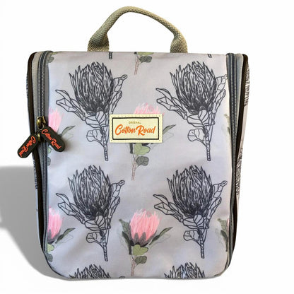 Cotton Road Toiletry Bag: BLUE PROTEA PVC Hanging Vanity Bag closed