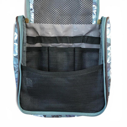 Cotton Road Toiletry Bag: GREEN FLORAL PVC Hanging Vanity Bag