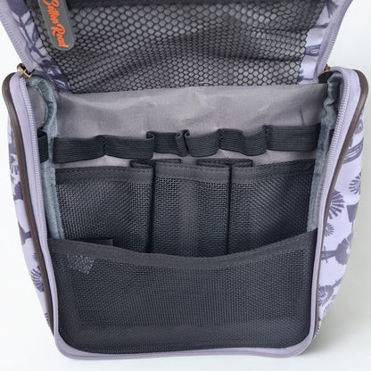 Cotton Road Toiletry Bag: GREY Purple PVC Hanging Vanity Bag with WINDMILLS