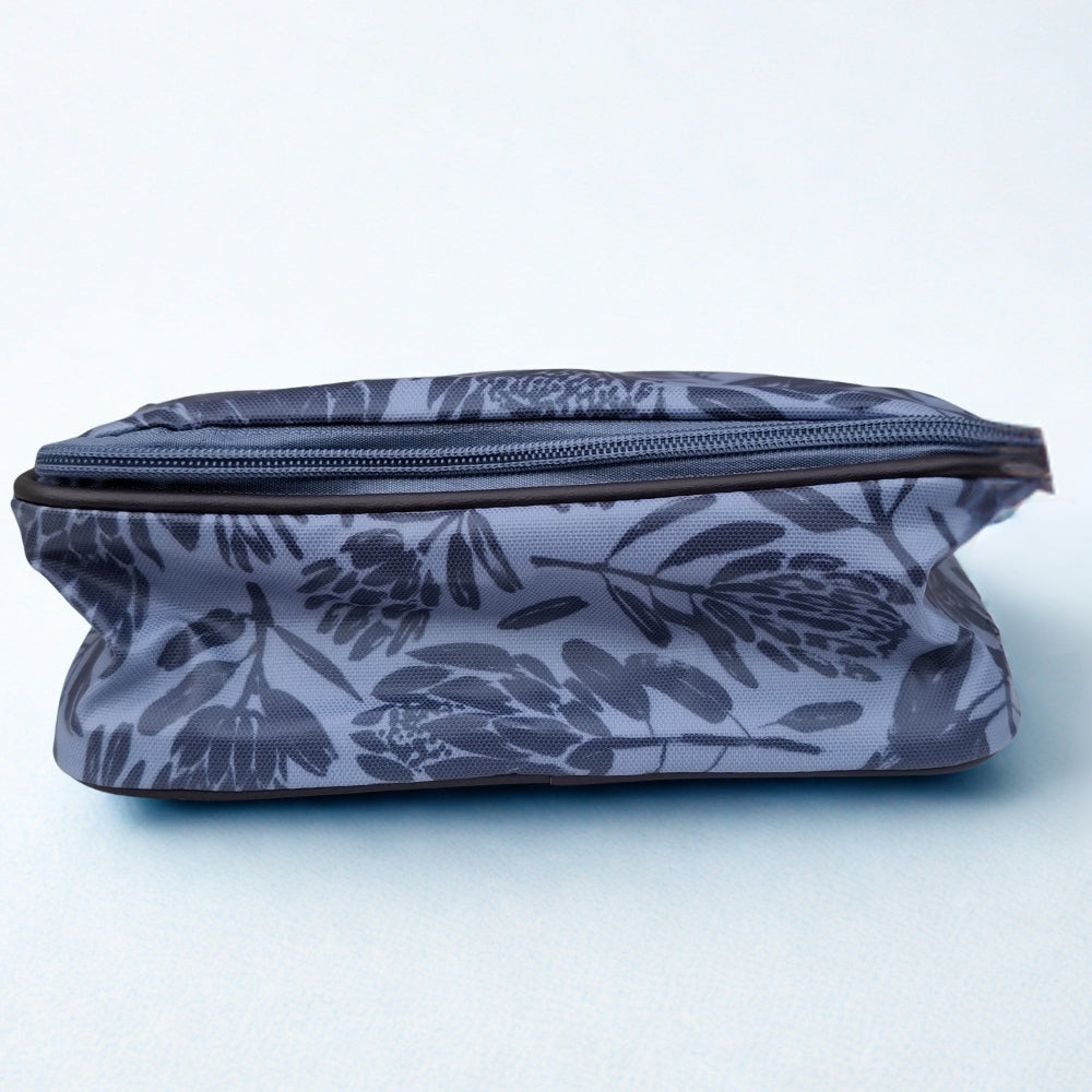 Cotton Road Toiletry Bag: GREY PVC Hanging Vanity Bag with PROTEAS