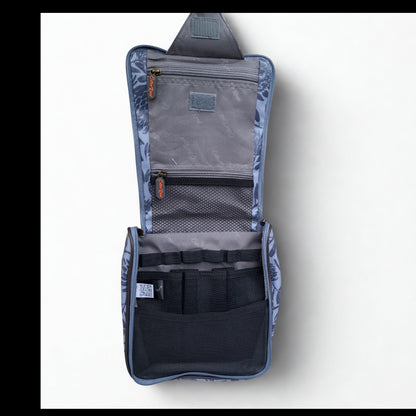 Cotton Road Toiletry Bag: GREY PVC Hanging Vanity Bag with PROTEAS