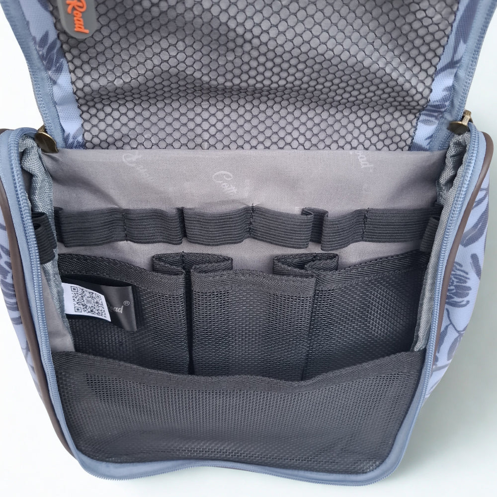 Cotton Road Toiletry Bag: GREY PVC Hanging Vanity Bag with PROTEAS