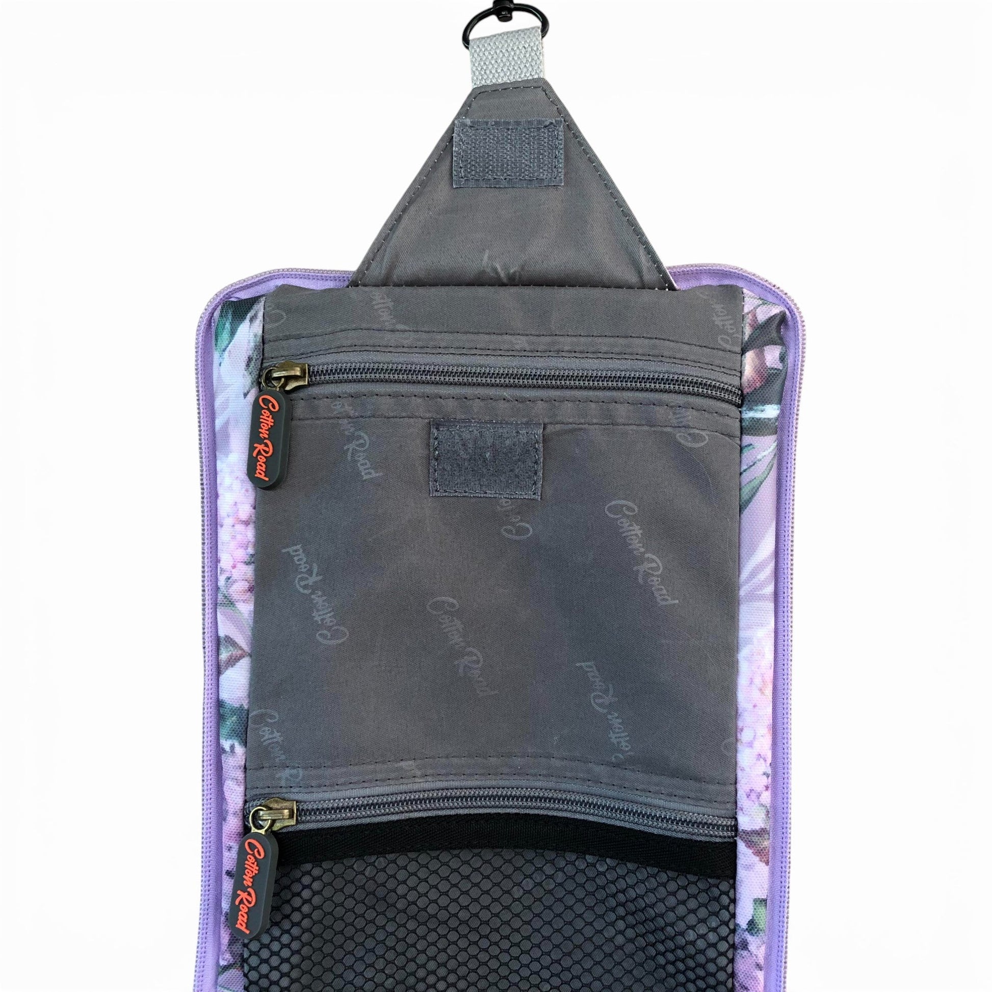Cotton Road vanity bag reinforced hanging handle detail