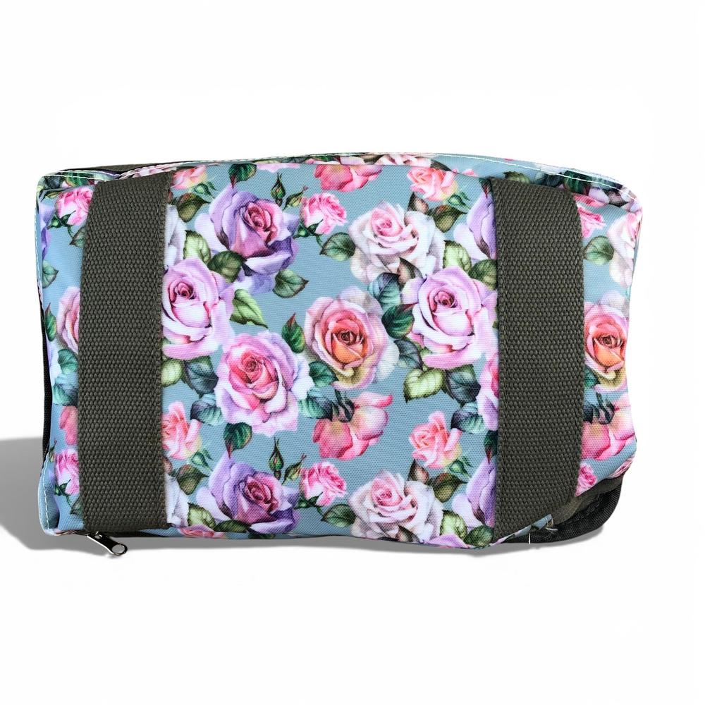 Cotton Road Travel Bag: BLUE FLORAL PVC Foldaway WEEKENDER Travel Bag