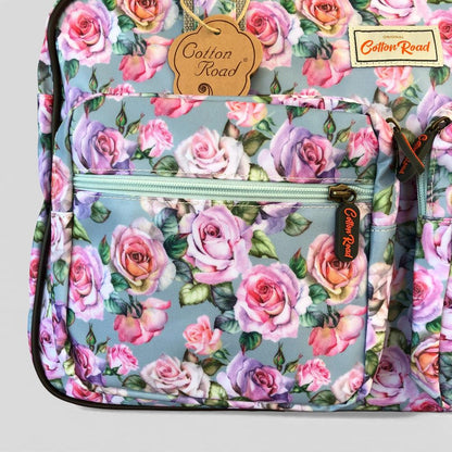 Cotton Road Travel Bag: BLUE FLORAL PVC Overnight Travel Bag near view