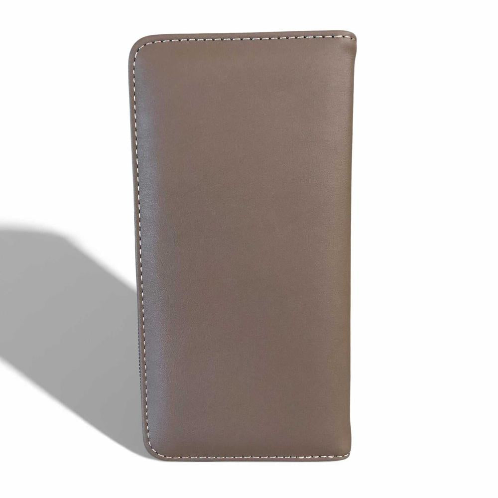 Cotton Road Wallet: Large KHAKI PU Leather Wallet with FLORAL detailing