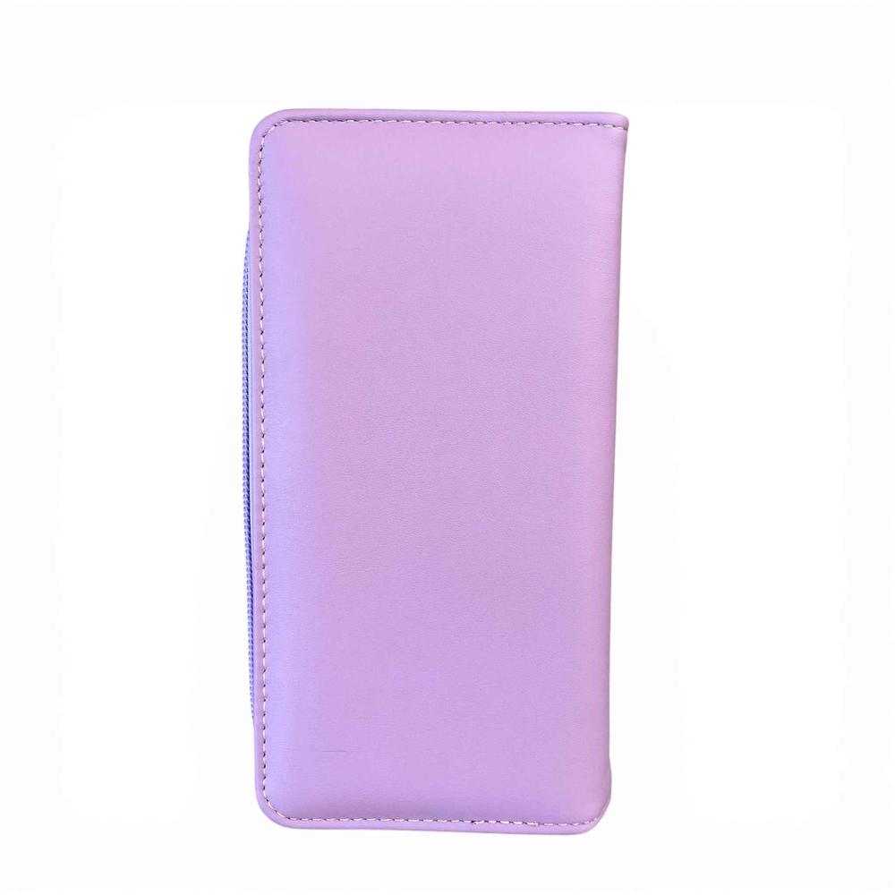 Cotton Road Wallet: Large LILAC PU Leather Wallet with FLORAL detailing
