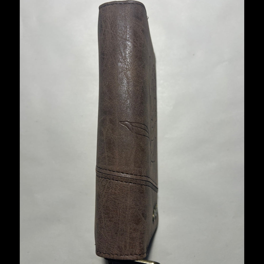 COTTON ROAD WALLET: LARGE PU Leather Protea Embossed Wallet COFFEE