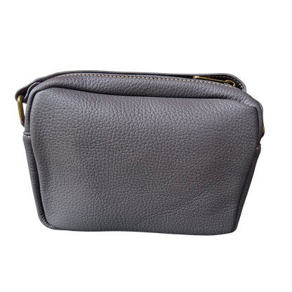 Cotton Road Sling Bag: GREY PU leather Crossbody with Leopard Print