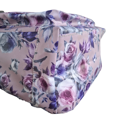Cotton Road Backpack: LILAC PVC 15.6" Laptop Backpack with Floral Print