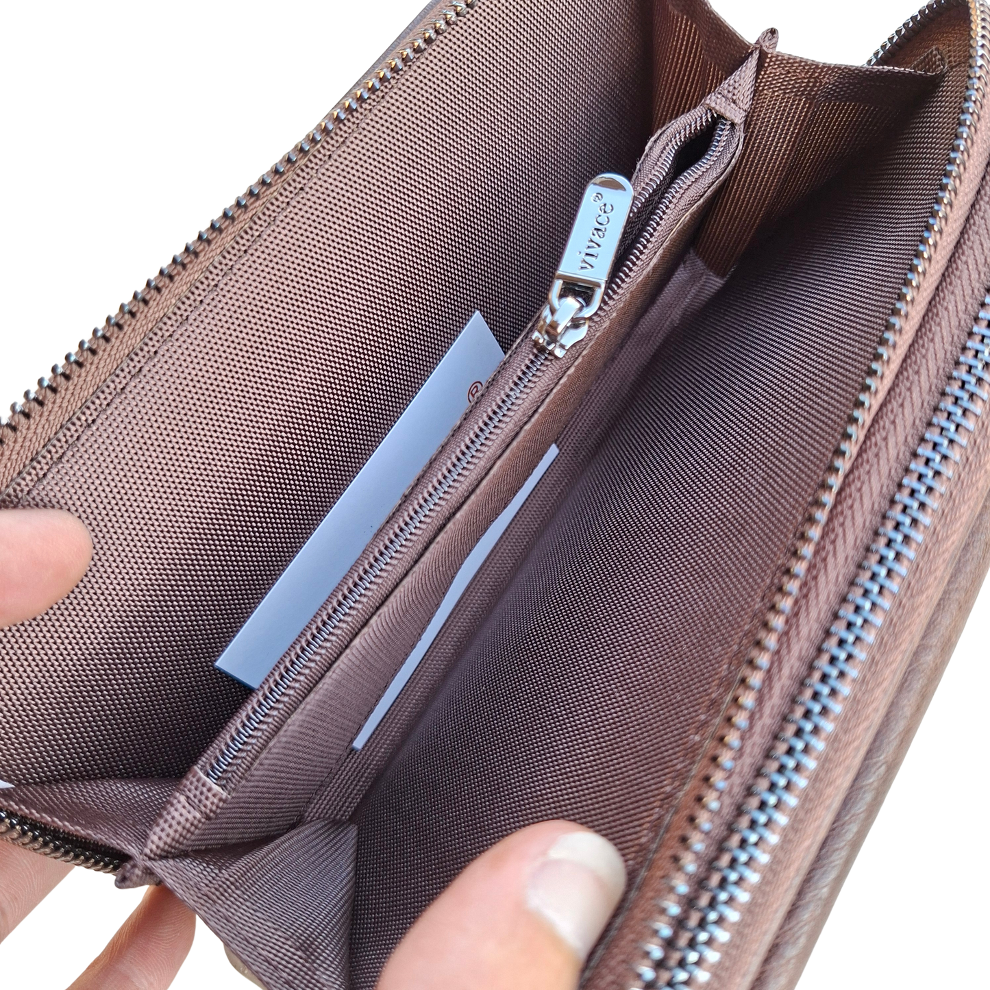 Vivace Sling Wallet: COFFEE BROWN PU Leather Horizontal Cellphone Sling
