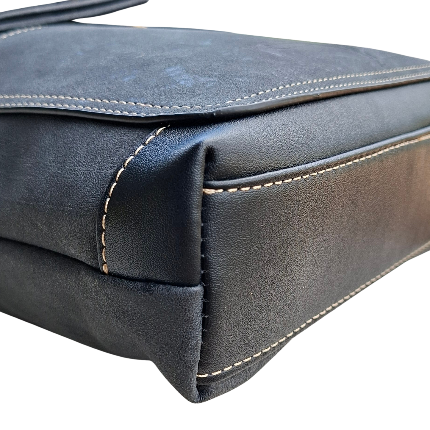Cotton Road Sling Bag: BLACK PU Leather with Embossed Protea