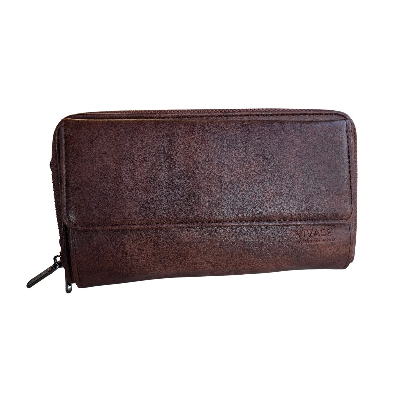 Vivace Sling Wallet: COFFEE BROWN PU Leather Horizontal Cellphone Sling