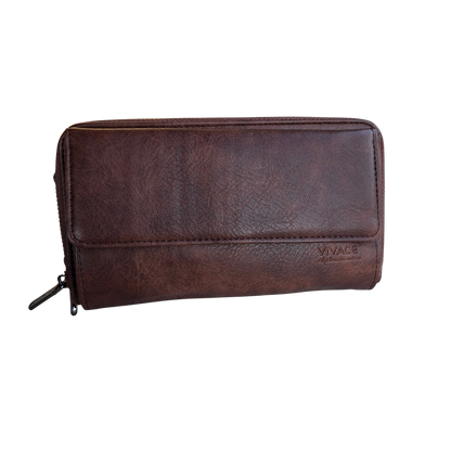 Vivace Sling Wallet: COFFEE BROWN PU Leather Horizontal Cellphone Sling