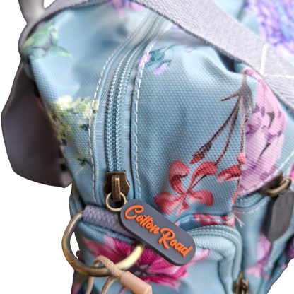 Cotton Road Handbag: MINT GREEN PVC Handbag with Flowers & Butterflies