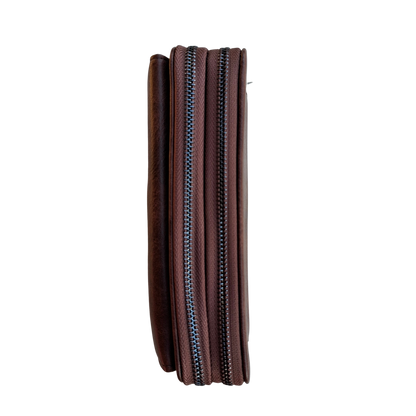 Vivace Sling Wallet: COFFEE BROWN PU Leather Horizontal Cellphone Sling