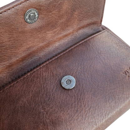 Vivace Sling Wallet: COFFEE BROWN PU Leather Horizontal Cellphone Sling