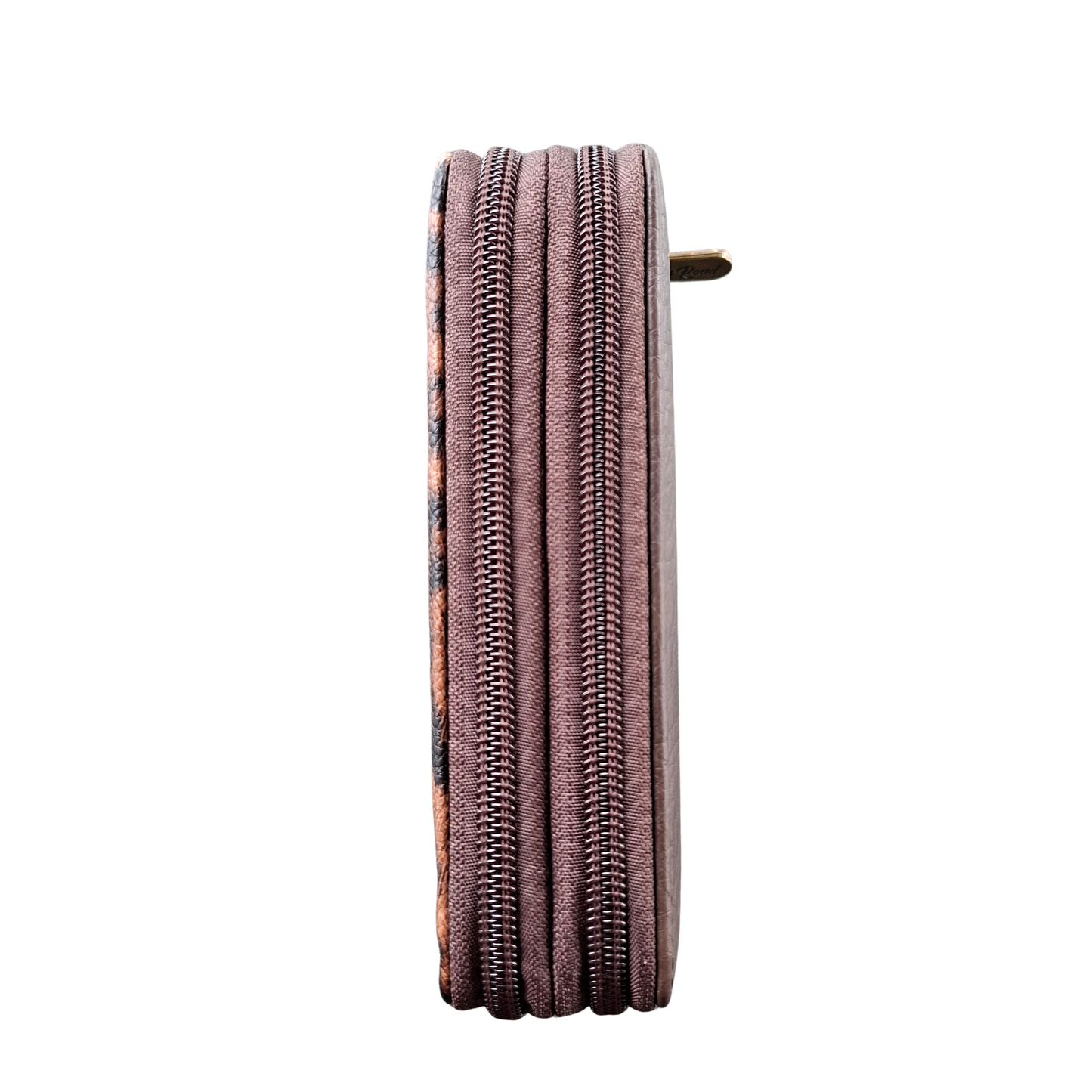 Cotton Road Wallet: Medium COFFEE BROWN PU Leather with LEOPARD Print
