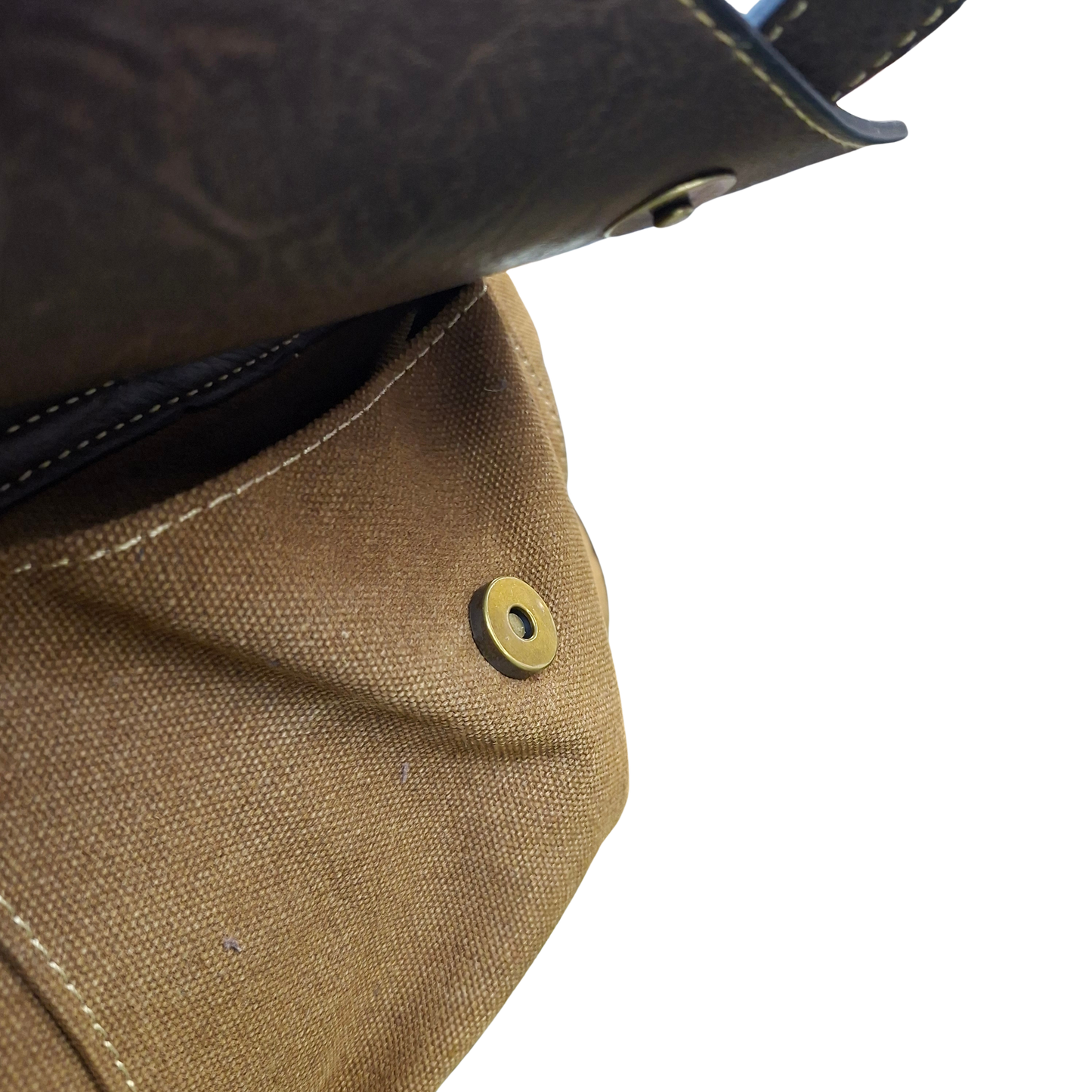 Cotton Road Travel Bag: BROWN Canvas bag with PU Leather Trim