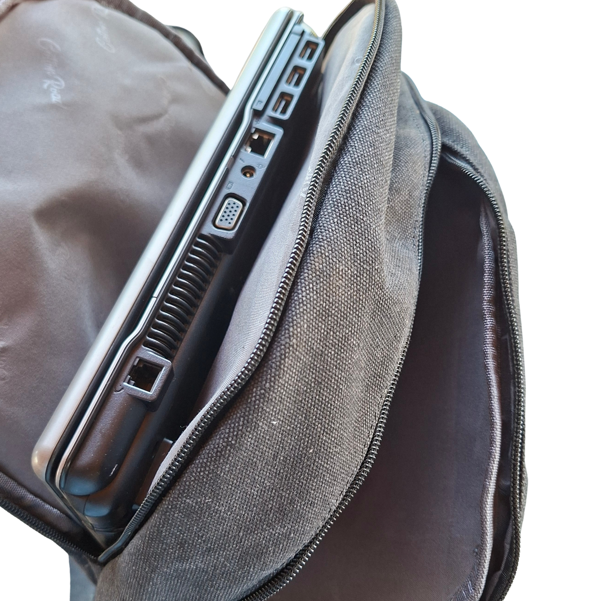 Cotton Road Backpack: BLACK Canvas and PU Leather Travel Backpack