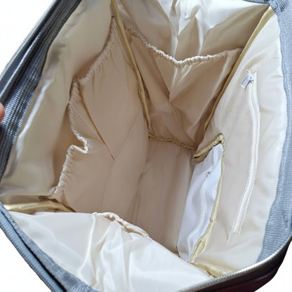 Beizhiyi Nappy Bag: CREAM PVC Baby Backpack with Twin Handles and ANIMAL PRINT